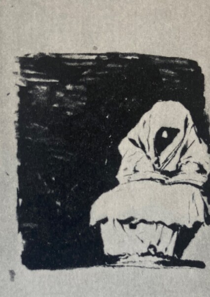 Personaje sentado leyendo un libro