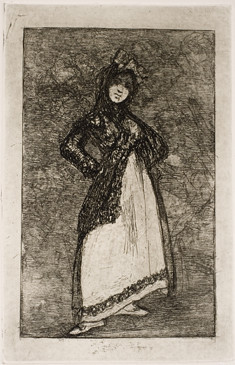 Maja sobre fondo oscuro