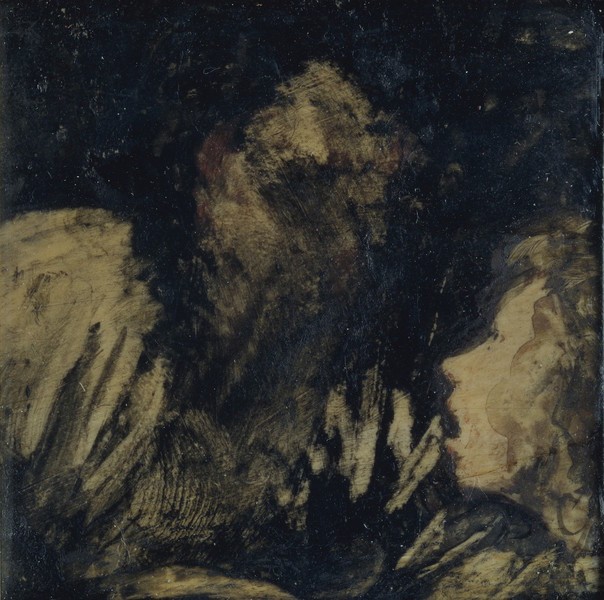 Muchacho espantado por un hombre