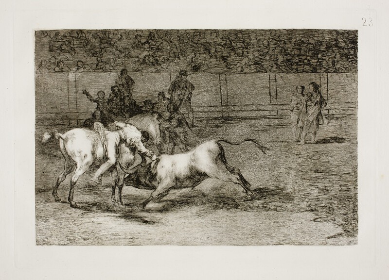 Mariano Ceballos, alias el Indio, mata el toro desde su caballo